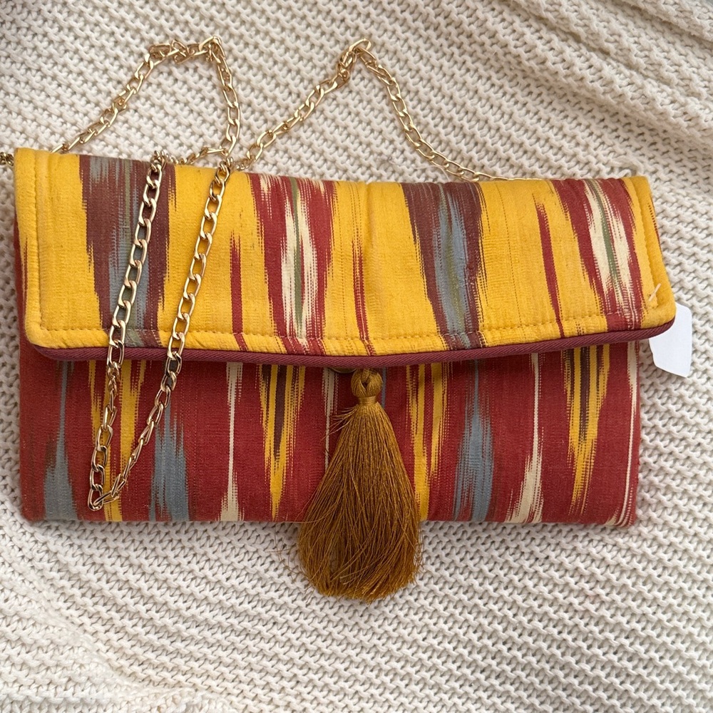 Fleurissant Newport Colorful Patterned Clutch with Chain Strap-brand new